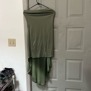 Strapless green dress